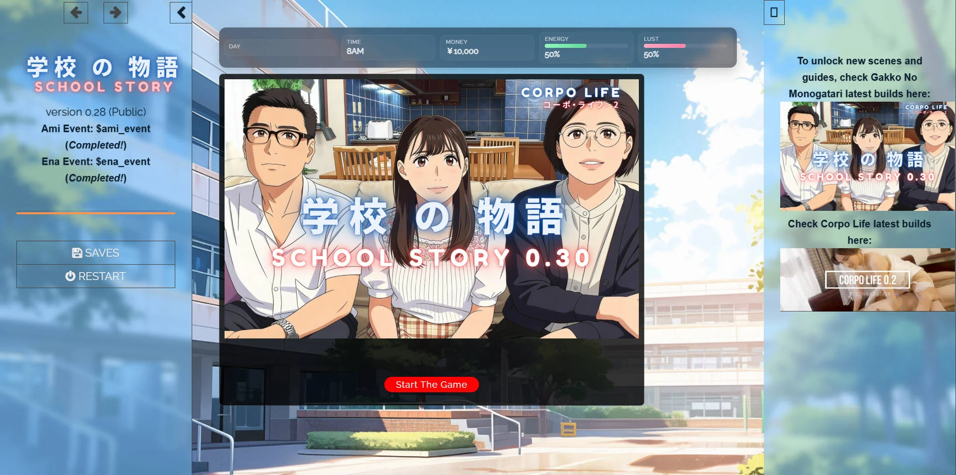 [PC][SLG/真人/HTML/3D]学校の物语 Gakko No Monogatari V0.28 浏览器汉化 [26.61GB] - 芒果游戏库-芒果游戏库
